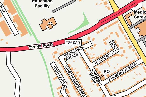 TS6 0AD map - OS OpenMap – Local (Ordnance Survey)
