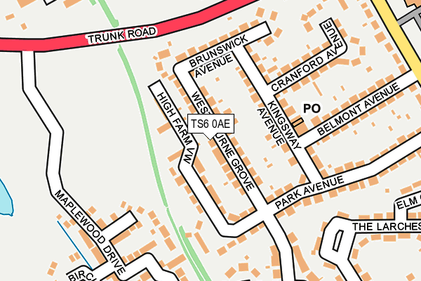 TS6 0AE map - OS OpenMap – Local (Ordnance Survey)