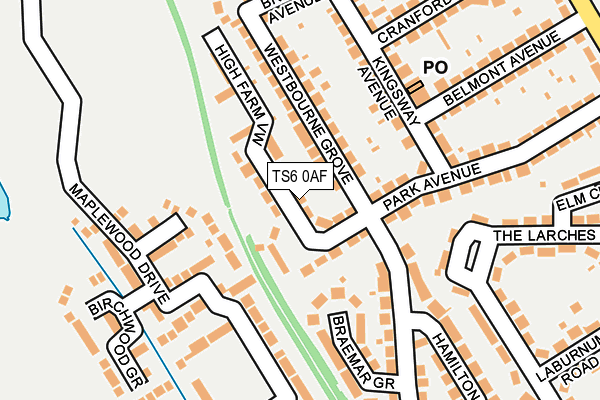 TS6 0AF map - OS OpenMap – Local (Ordnance Survey)