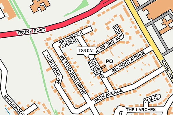 TS6 0AT map - OS OpenMap – Local (Ordnance Survey)