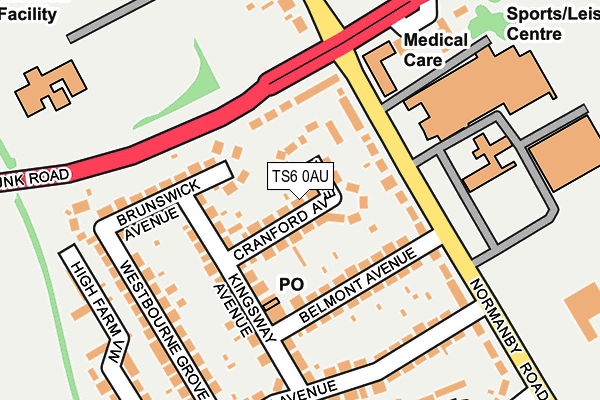 TS6 0AU map - OS OpenMap – Local (Ordnance Survey)