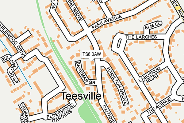 TS6 0AW map - OS OpenMap – Local (Ordnance Survey)