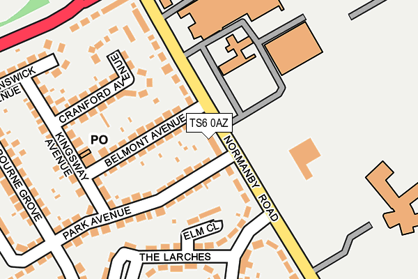 TS6 0AZ map - OS OpenMap – Local (Ordnance Survey)