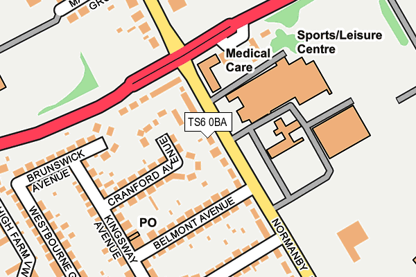 TS6 0BA map - OS OpenMap – Local (Ordnance Survey)