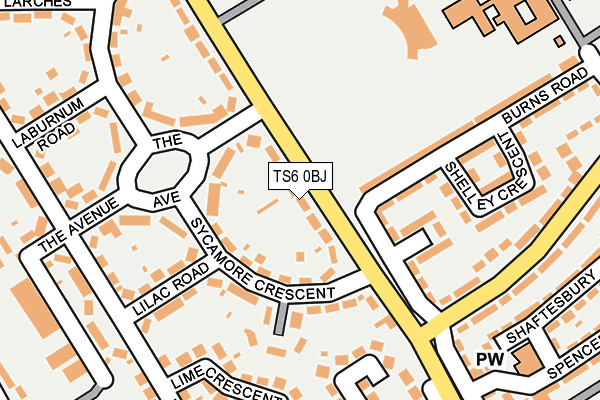 TS6 0BJ map - OS OpenMap – Local (Ordnance Survey)