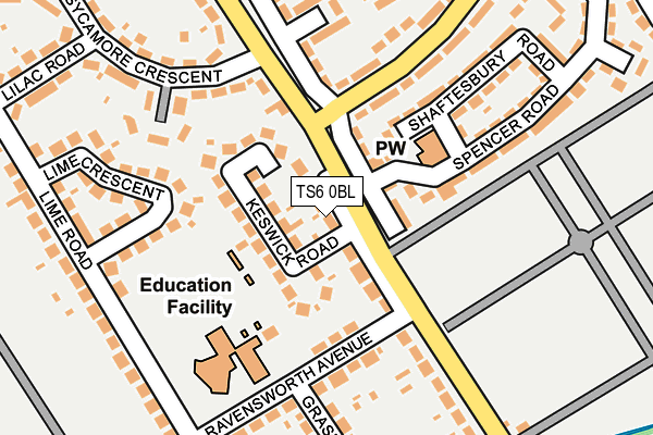 TS6 0BL map - OS OpenMap – Local (Ordnance Survey)