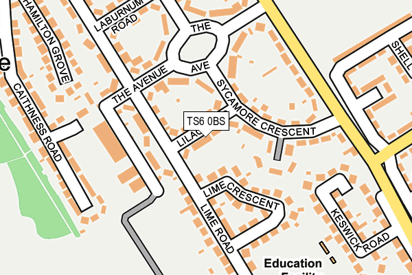 TS6 0BS map - OS OpenMap – Local (Ordnance Survey)