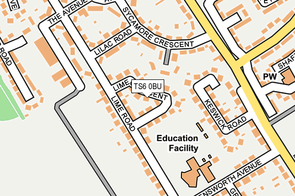 TS6 0BU map - OS OpenMap – Local (Ordnance Survey)