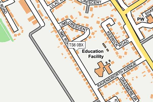 TS6 0BX map - OS OpenMap – Local (Ordnance Survey)