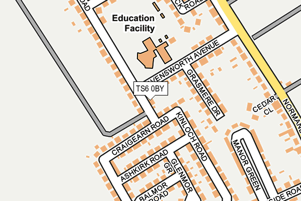 TS6 0BY map - OS OpenMap – Local (Ordnance Survey)