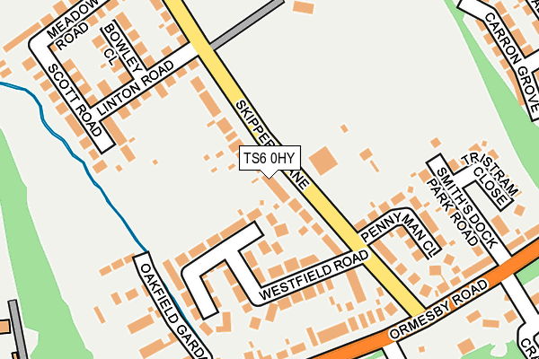 TS6 0HY map - OS OpenMap – Local (Ordnance Survey)