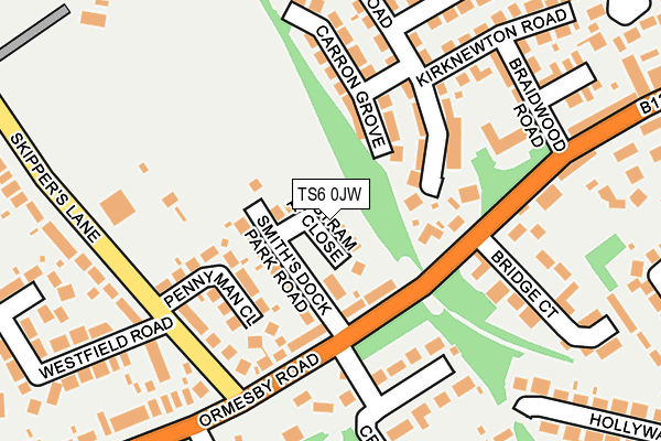 TS6 0JW map - OS OpenMap – Local (Ordnance Survey)