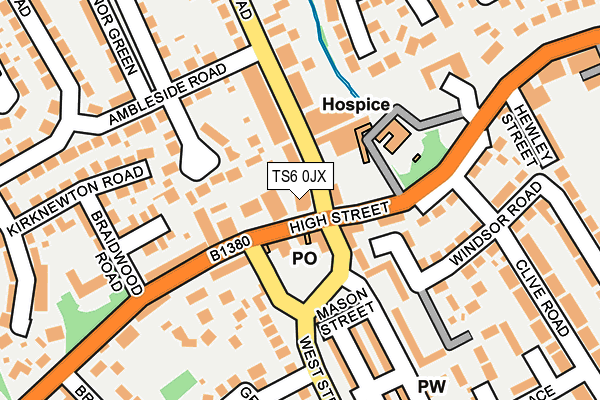 TS6 0JX map - OS OpenMap – Local (Ordnance Survey)