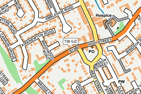 TS6 0JZ map - OS OpenMap – Local (Ordnance Survey)