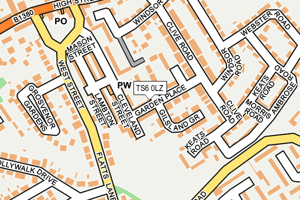 TS6 0LZ map - OS OpenMap – Local (Ordnance Survey)