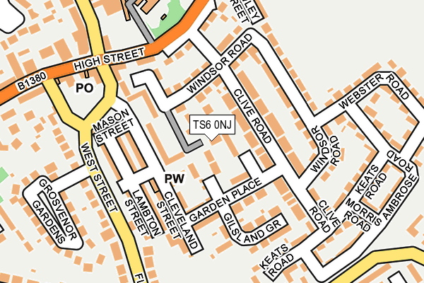 TS6 0NJ map - OS OpenMap – Local (Ordnance Survey)