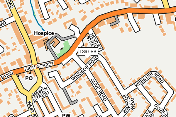 TS6 0RB map - OS OpenMap – Local (Ordnance Survey)