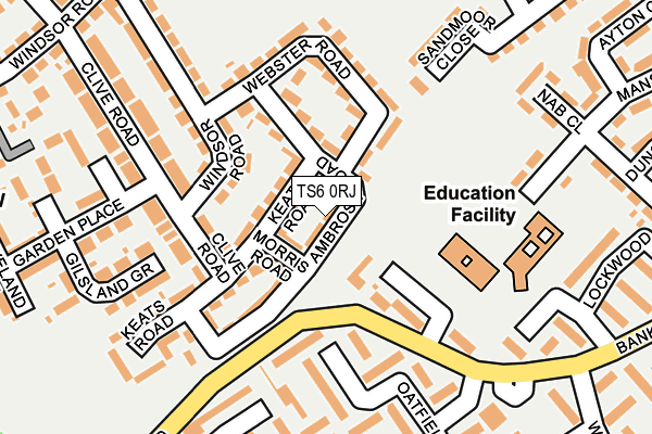 TS6 0RJ map - OS OpenMap – Local (Ordnance Survey)