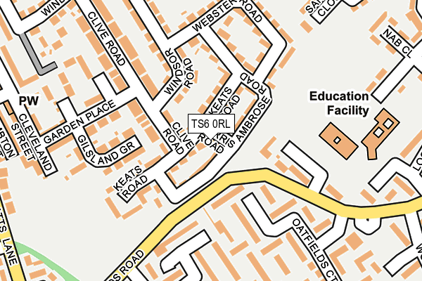 TS6 0RL map - OS OpenMap – Local (Ordnance Survey)