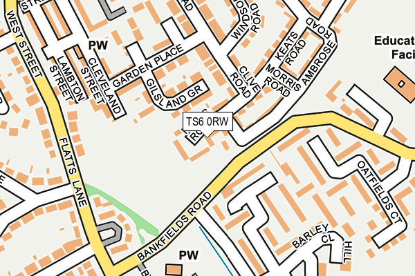 TS6 0RW map - OS OpenMap – Local (Ordnance Survey)
