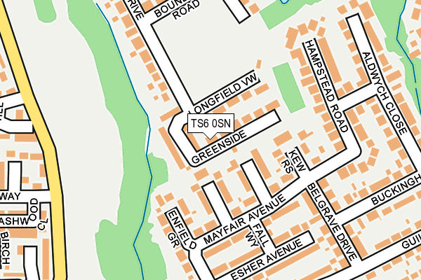 TS6 0SN map - OS OpenMap – Local (Ordnance Survey)