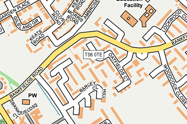 TS6 0TE map - OS OpenMap – Local (Ordnance Survey)