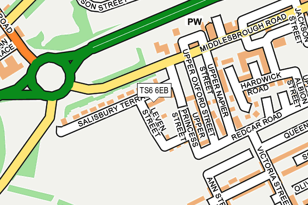TS6 6EB map - OS OpenMap – Local (Ordnance Survey)