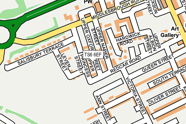 TS6 6EF map - OS OpenMap – Local (Ordnance Survey)