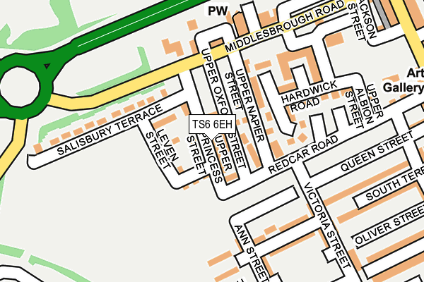 TS6 6EH map - OS OpenMap – Local (Ordnance Survey)