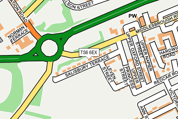 TS6 6EX map - OS OpenMap – Local (Ordnance Survey)
