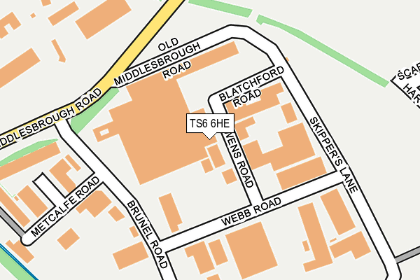 TS6 6HE map - OS OpenMap – Local (Ordnance Survey)