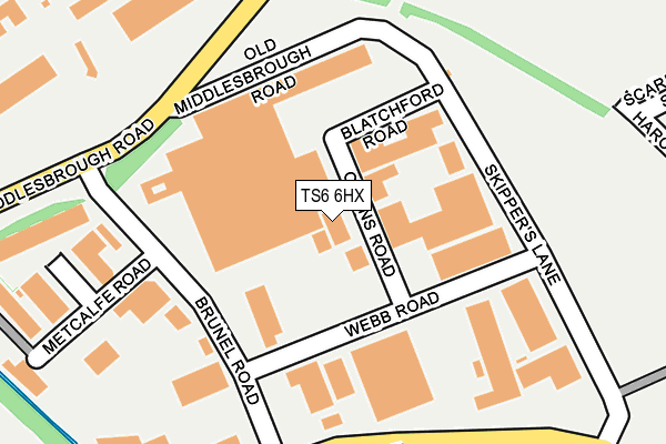 TS6 6HX map - OS OpenMap – Local (Ordnance Survey)
