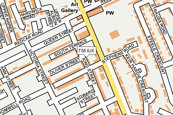 TS6 6JX map - OS OpenMap – Local (Ordnance Survey)