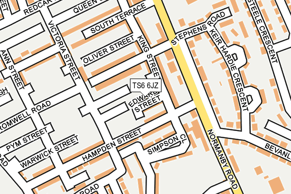 TS6 6JZ map - OS OpenMap – Local (Ordnance Survey)