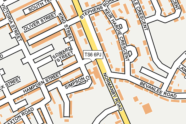 TS6 6PJ map - OS OpenMap – Local (Ordnance Survey)