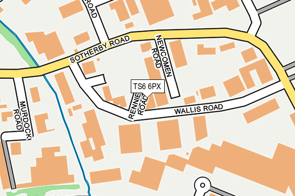 TS6 6PX map - OS OpenMap – Local (Ordnance Survey)