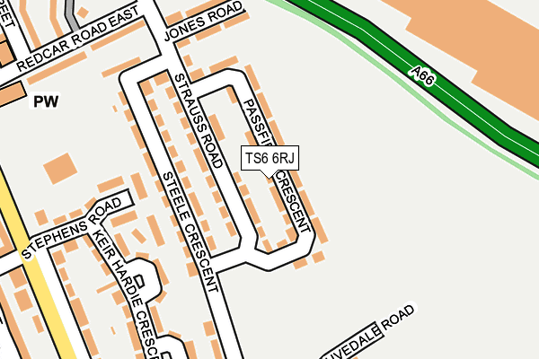 TS6 6RJ map - OS OpenMap – Local (Ordnance Survey)