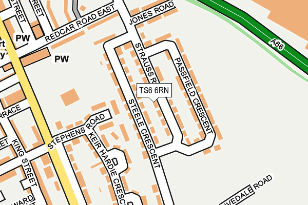 TS6 6RN map - OS OpenMap – Local (Ordnance Survey)