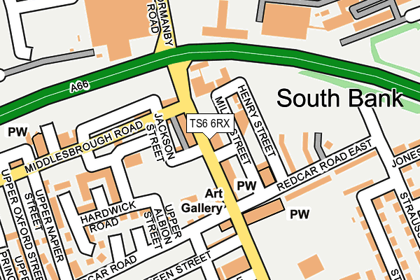 TS6 6RX map - OS OpenMap – Local (Ordnance Survey)