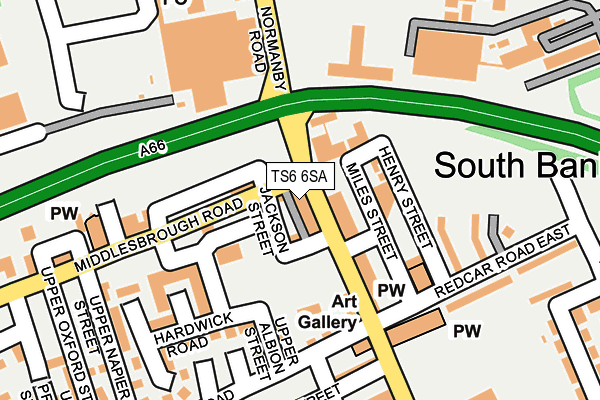 TS6 6SA map - OS OpenMap – Local (Ordnance Survey)