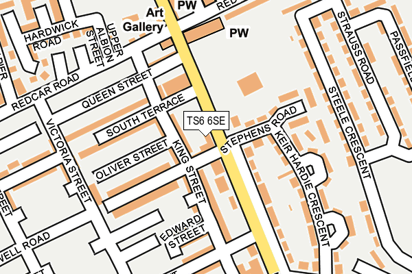 TS6 6SE map - OS OpenMap – Local (Ordnance Survey)