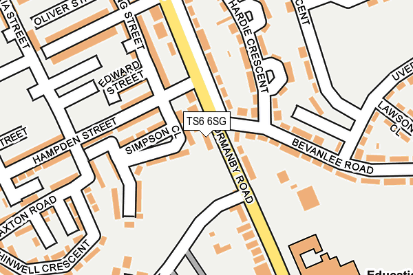 TS6 6SG map - OS OpenMap – Local (Ordnance Survey)