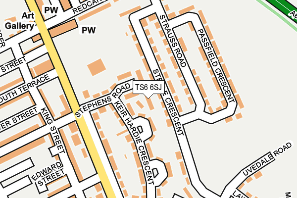 TS6 6SJ map - OS OpenMap – Local (Ordnance Survey)