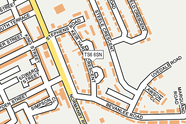 TS6 6SN map - OS OpenMap – Local (Ordnance Survey)