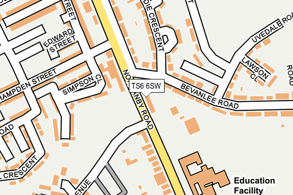 TS6 6SW map - OS OpenMap – Local (Ordnance Survey)