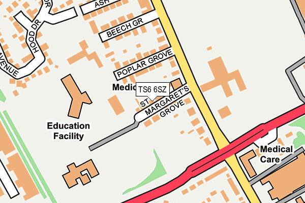 TS6 6SZ map - OS OpenMap – Local (Ordnance Survey)