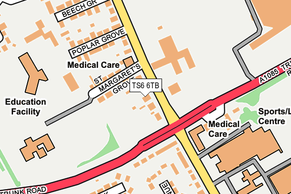 TS6 6TB map - OS OpenMap – Local (Ordnance Survey)