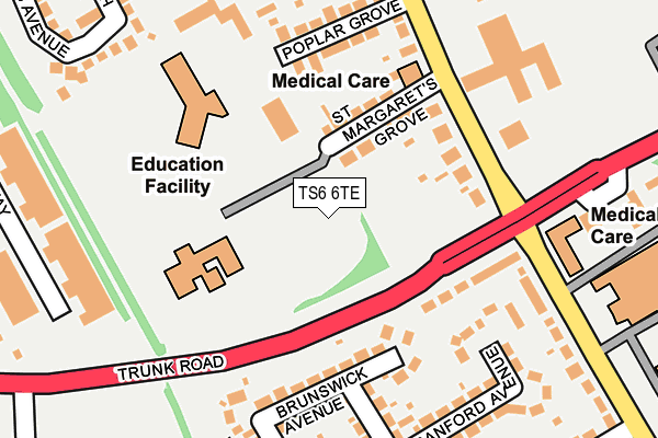 TS6 6TE map - OS OpenMap – Local (Ordnance Survey)