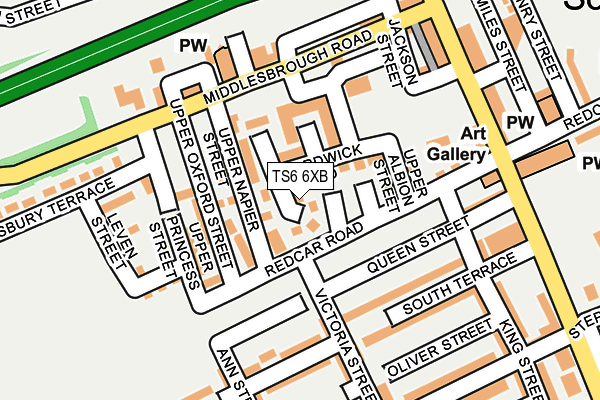 TS6 6XB map - OS OpenMap – Local (Ordnance Survey)
