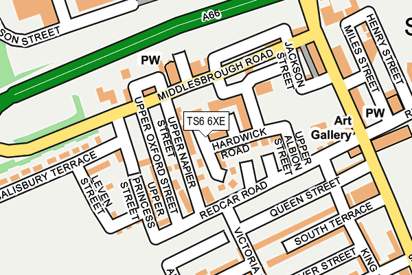 TS6 6XE map - OS OpenMap – Local (Ordnance Survey)